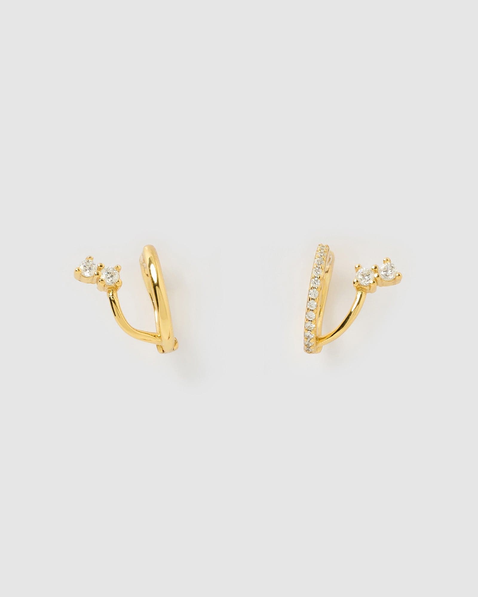 Izoa Colette 14K Gold Huggie Hoop Earrings for Women - Minimalist Everyday Hoops for Work, Party & Casual Wear