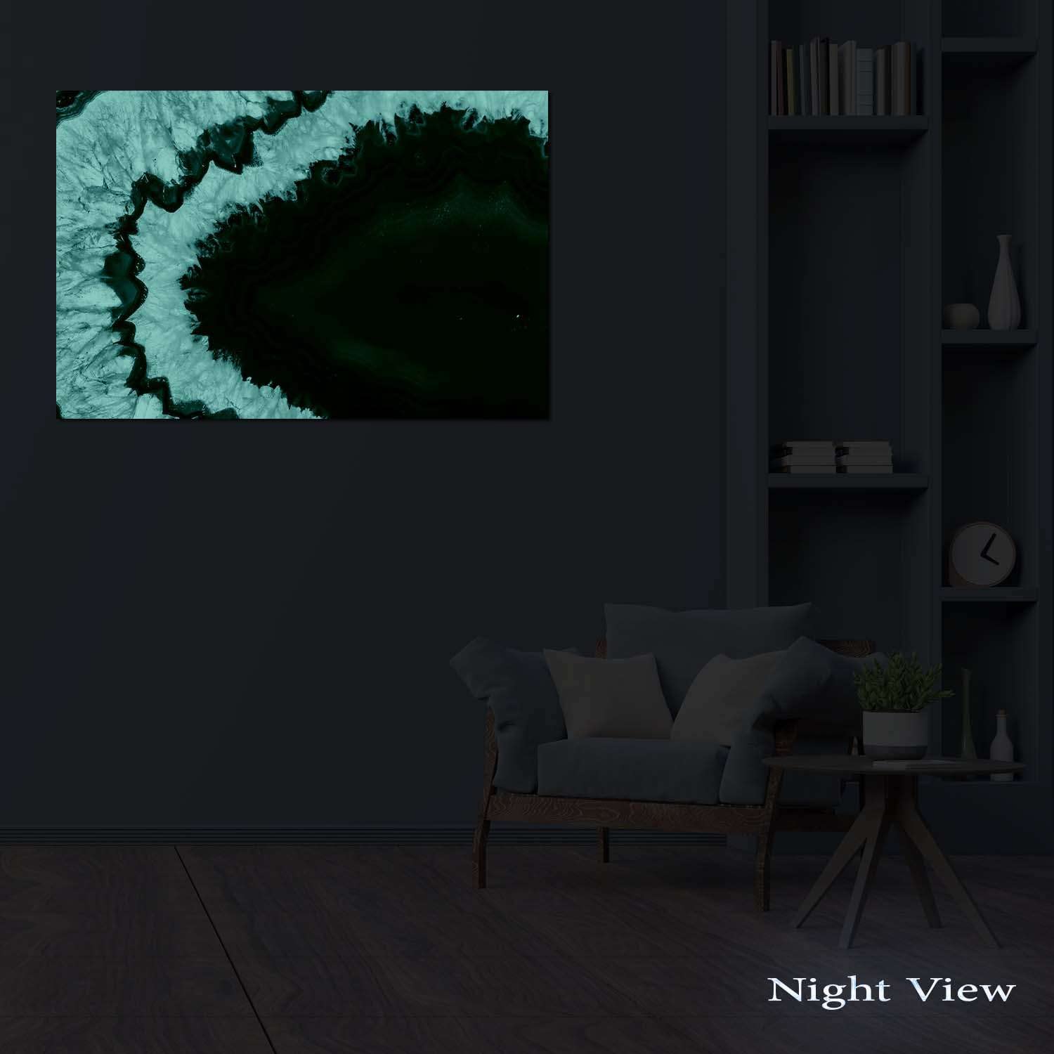 Startonight Blue Agate Wall Art - 24x36 Inch Tempered Acrylic Glass Decor for Living Room, Bedroom & Office - Modern Geometric Nature-Inspired Home Decor