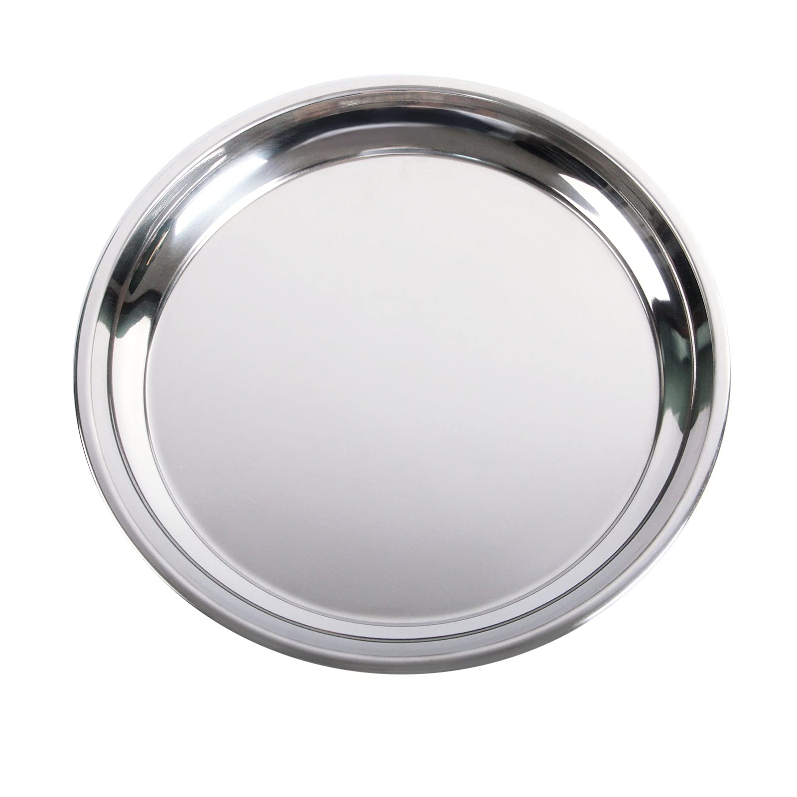 14 Inch Stainless Steel Roasting Pan - Heavy Duty Round Roaster for Turkey, Chicken & Large Meals | Brushed Finish, Dishwasher Safe | Perfect for Oven Baking, Holiday Cooking & BBQ Green Egg Drip Pan
