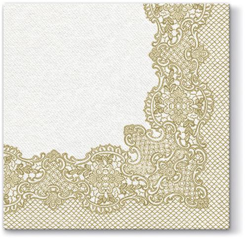 Royal Lace Gold Airlaid 1/4 Fold Dinner Napkins - 50 Pack Premium Disposable Napkins for Weddings, Parties & Formal Dining Events