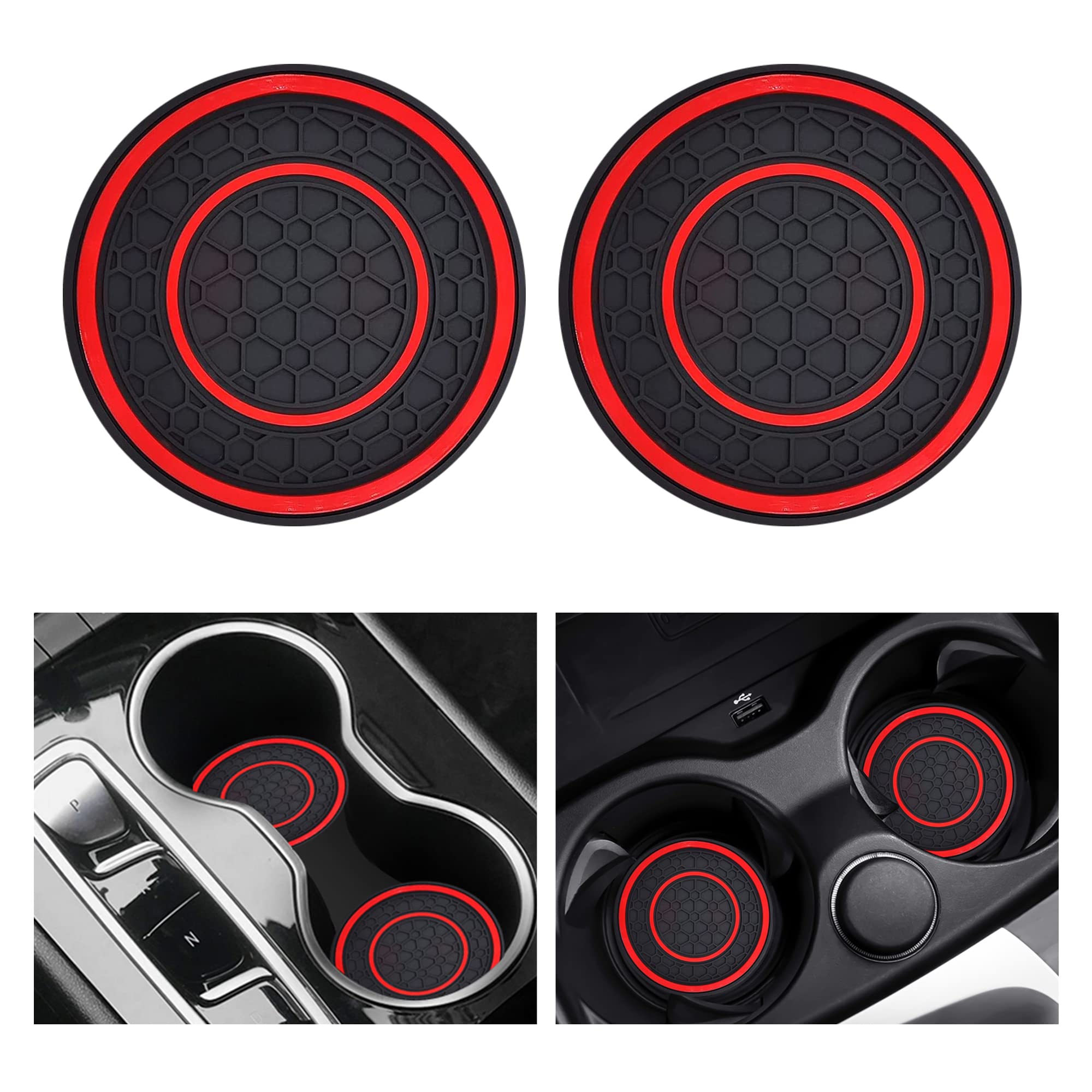 2-Pack Non-Slip Car Cup Coasters - 2.75