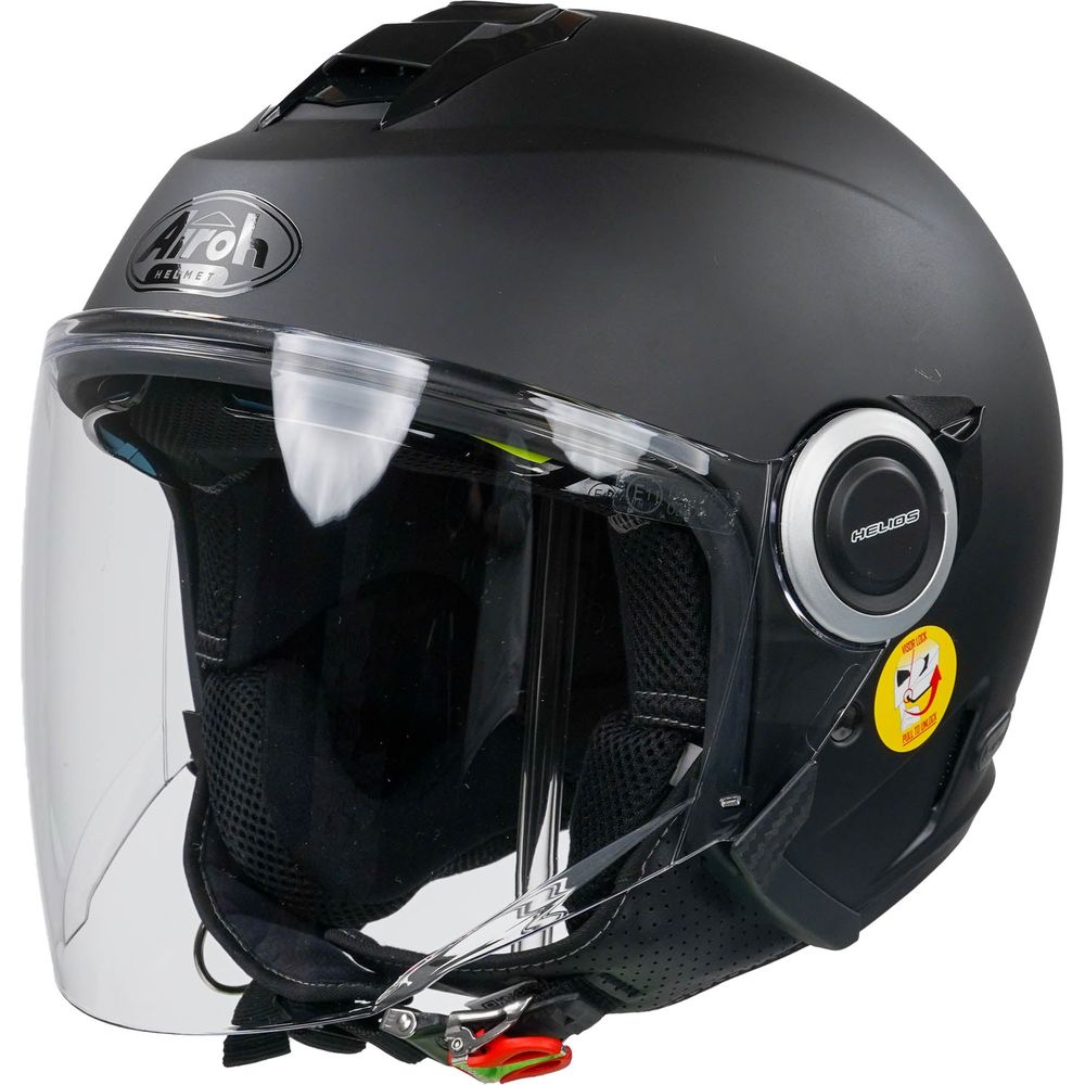 Airoh Helios Jet Helmet - Matte Black Vibe | Lightweight Motorcycle Helmet for Men & Women | Perfect for Urban Commuting & Street Riding