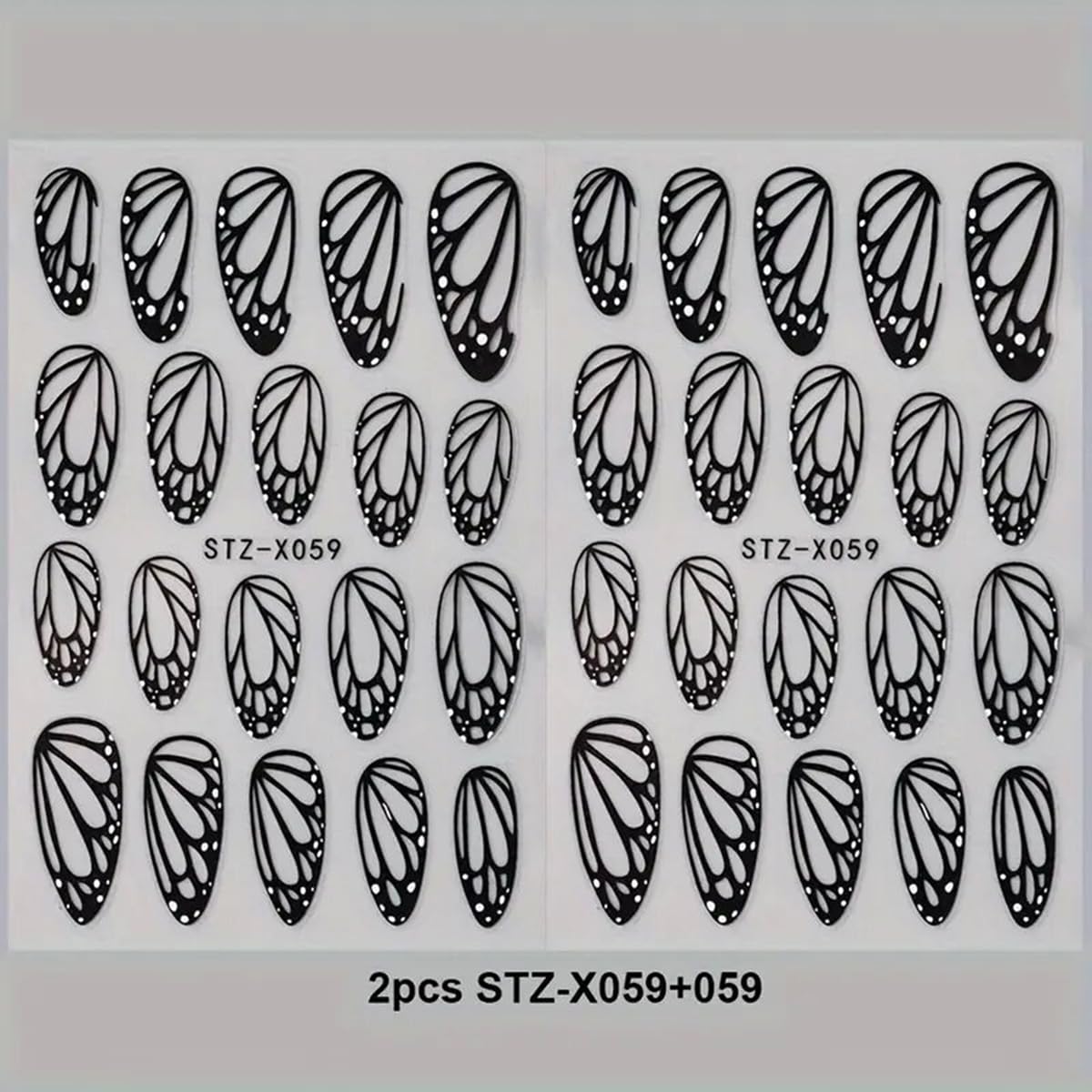 Elegant Black Butterfly Wings Nail Art Stickers - 6PCS 3D Self-Adhesive Nail Decals for Manicure - Perfect for Winter & Spring Nail Designs - DIY Nail Art Supplies for Parties, Weddings & Special Occasions