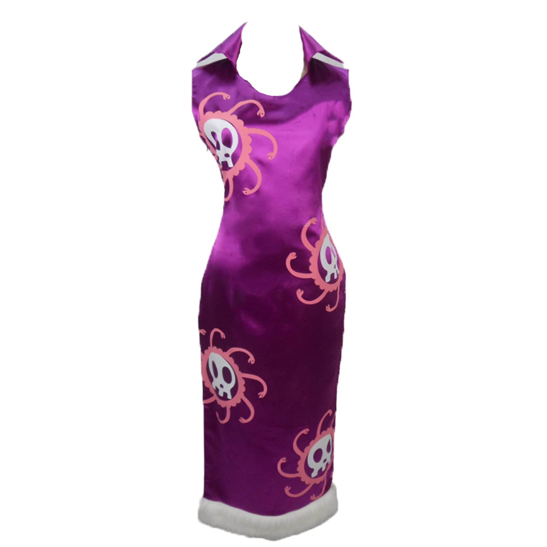 Anime Boa Hancock Cosplay Costume for Women - Sexy Purple Cheongsam Dress with Thigh High Slit | Perfect for Halloween, Cosplay Events & Anime Conventions