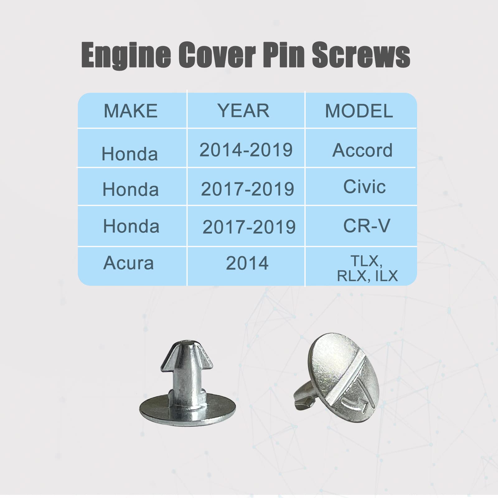 Lower Engine Cover Pin Screws Bolts Splash Shield Hardware Kit for Honda Accord Civic CR-V Acura 90674-TY2-A01 90105-TBA-A00 - Perfect for Off-Road and Daily Driving Protection