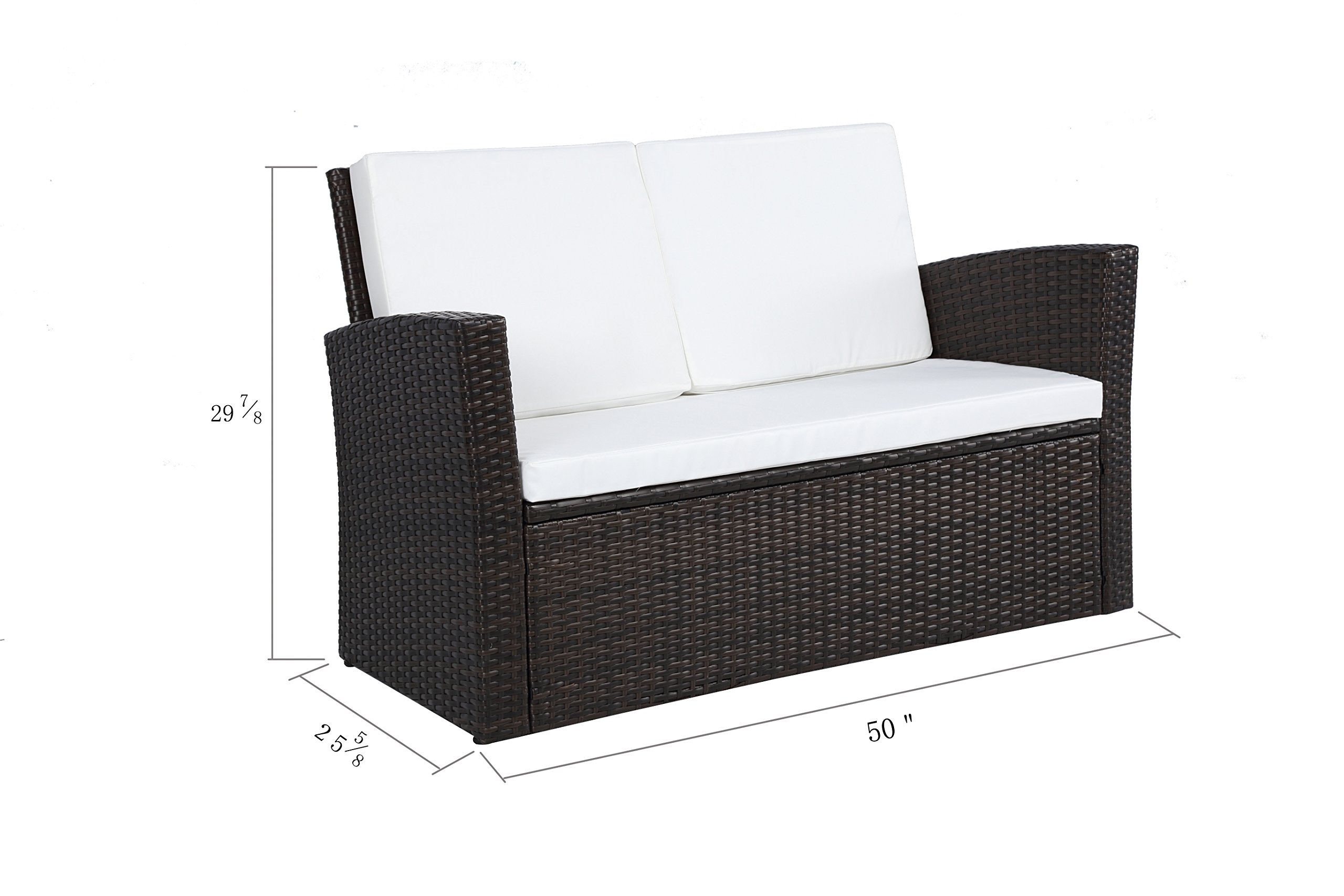 4-Piece Outdoor Patio Furniture Set - PE Rattan Wicker Garden Chairs with Cushions, Black - Perfect for Backyard, Poolside & Terrace Relaxation
