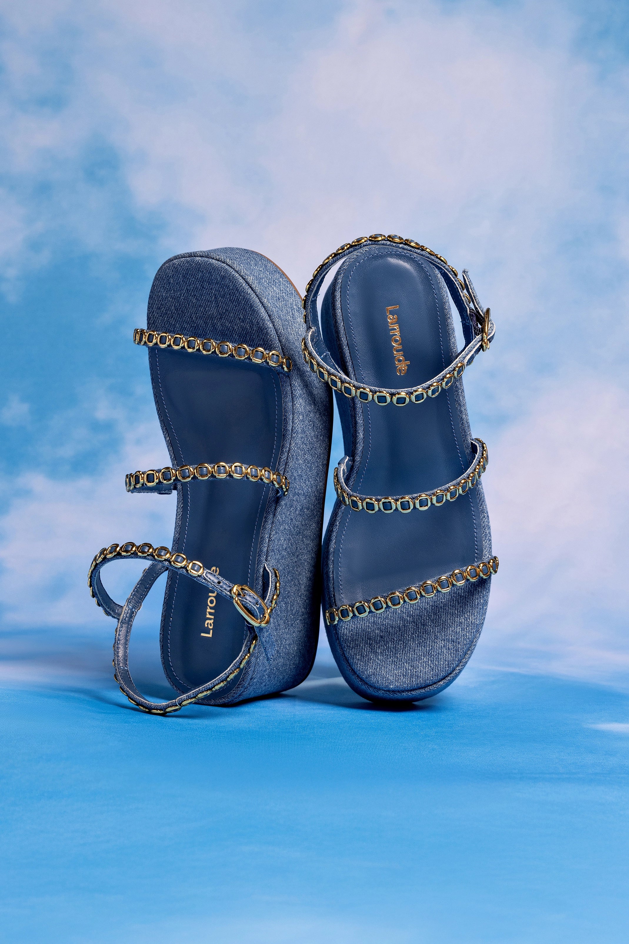Gio Milanina Blue Stone Raffia Flatform Sandals for Women - Comfortable Summer Beach Wedding Slides & Boho Fashion Sandals