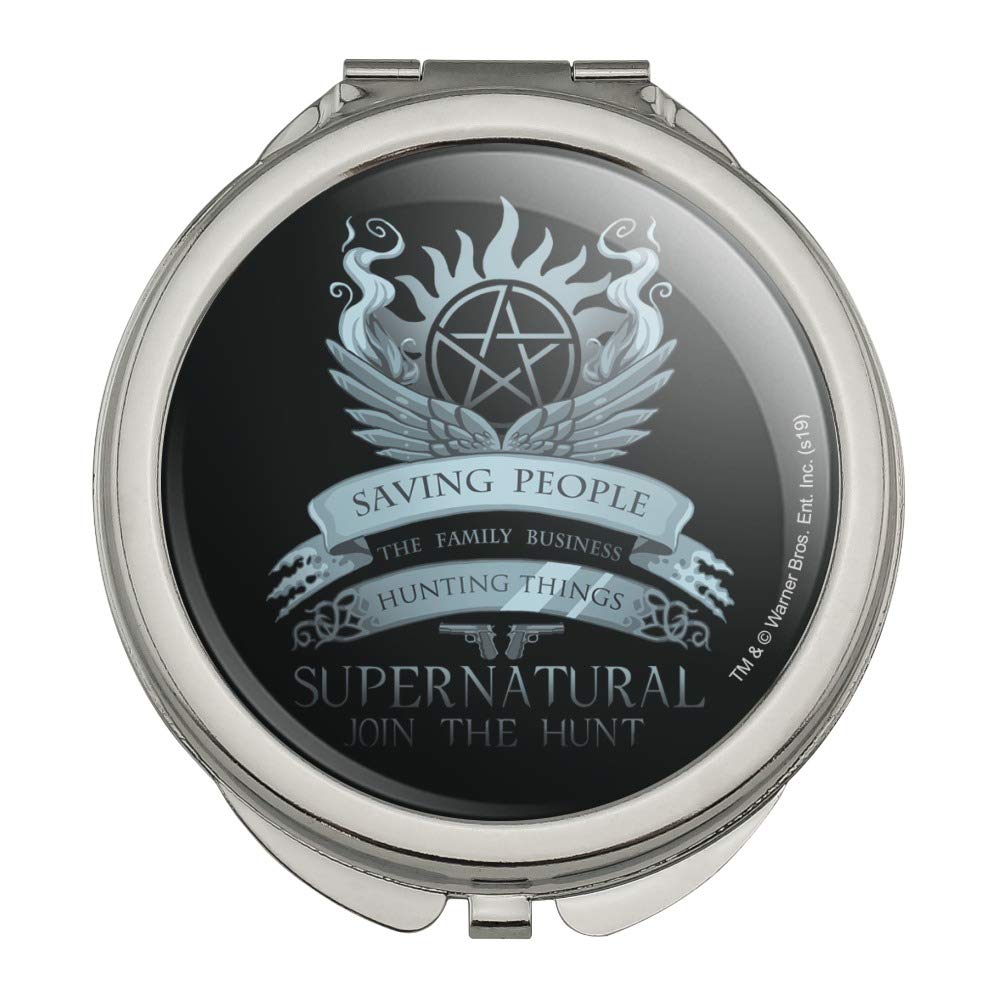 Supernatural Saving People Hunting Things Compact Travel Purse Handbag - Stylish Makeup Mirror for Women | Perfect for Cosplay, Travel & Daily Use