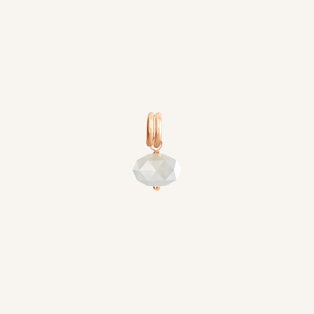 Opulent White Moonstone Charm - Stone of Hope & Healing | Perfect for Meditation, Jewelry Making & Spiritual Gifts