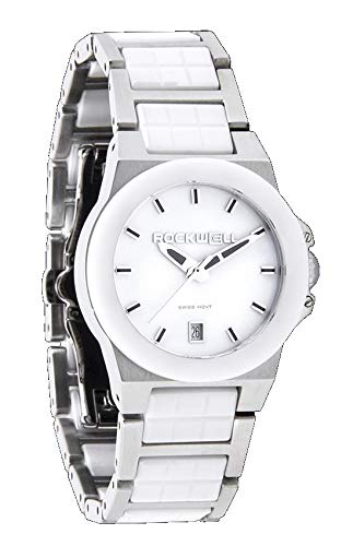 Rockwell Time Women's Katelynn Ceramic Watch - Silver & White Dial, Water Resistant, Fashion Bracelet | Perfect for Office, Date Night & Everyday Wear
