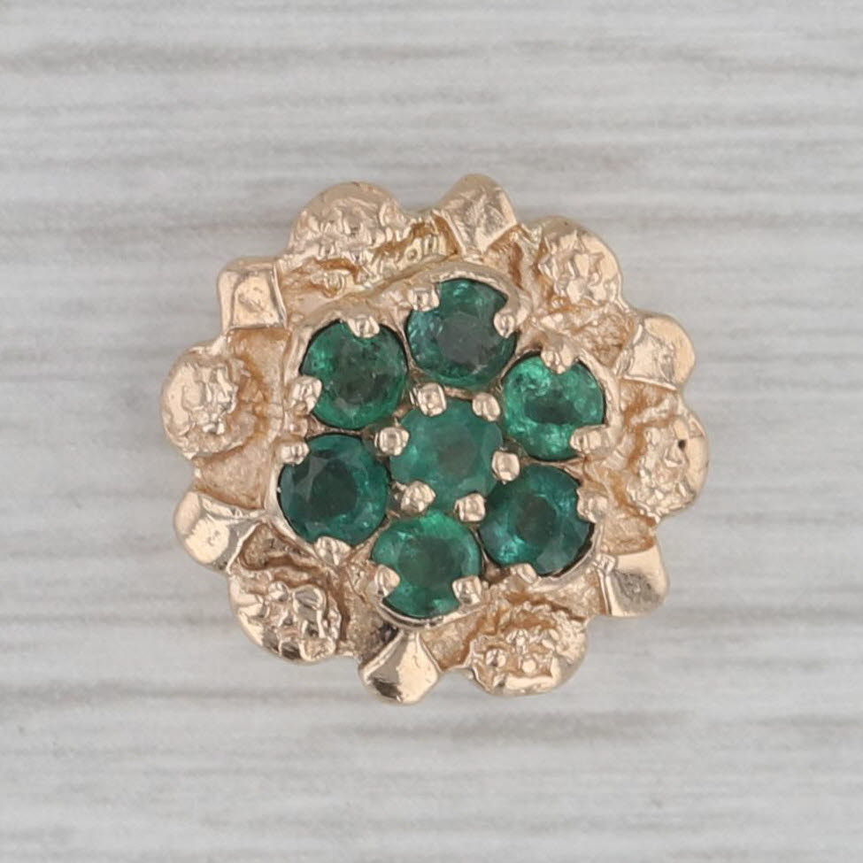 0.42ctw Emerald Flower Slide Bracelet Charm in 14k Yellow Gold by Richard Klein - Elegant Jewelry for Weddings, Anniversaries & Special Occasions