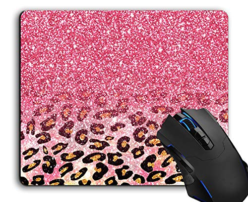 Cute Pink Faux Glitter Leopard