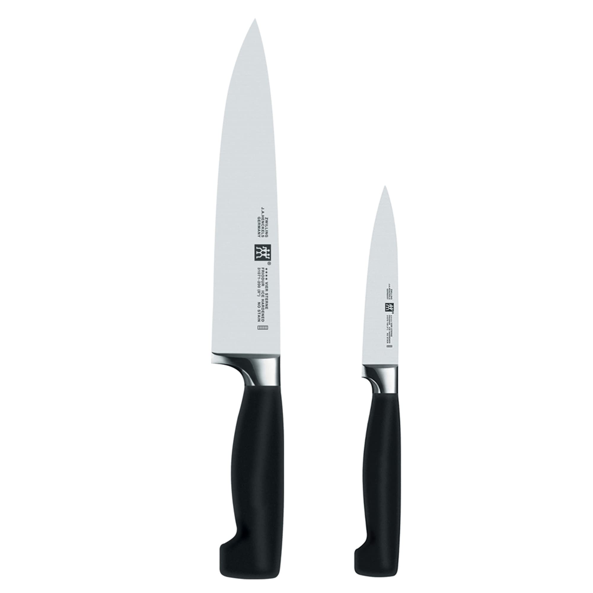 ZWILLING Four Star 2-Piece Chef's Knife Set - High-Quality German Stainless Steel Kitchen Knives for Professional Cooking & Home Chefs | Perfect for Chopping, Slicing & Dicing Vegetables, Meat & Herbs