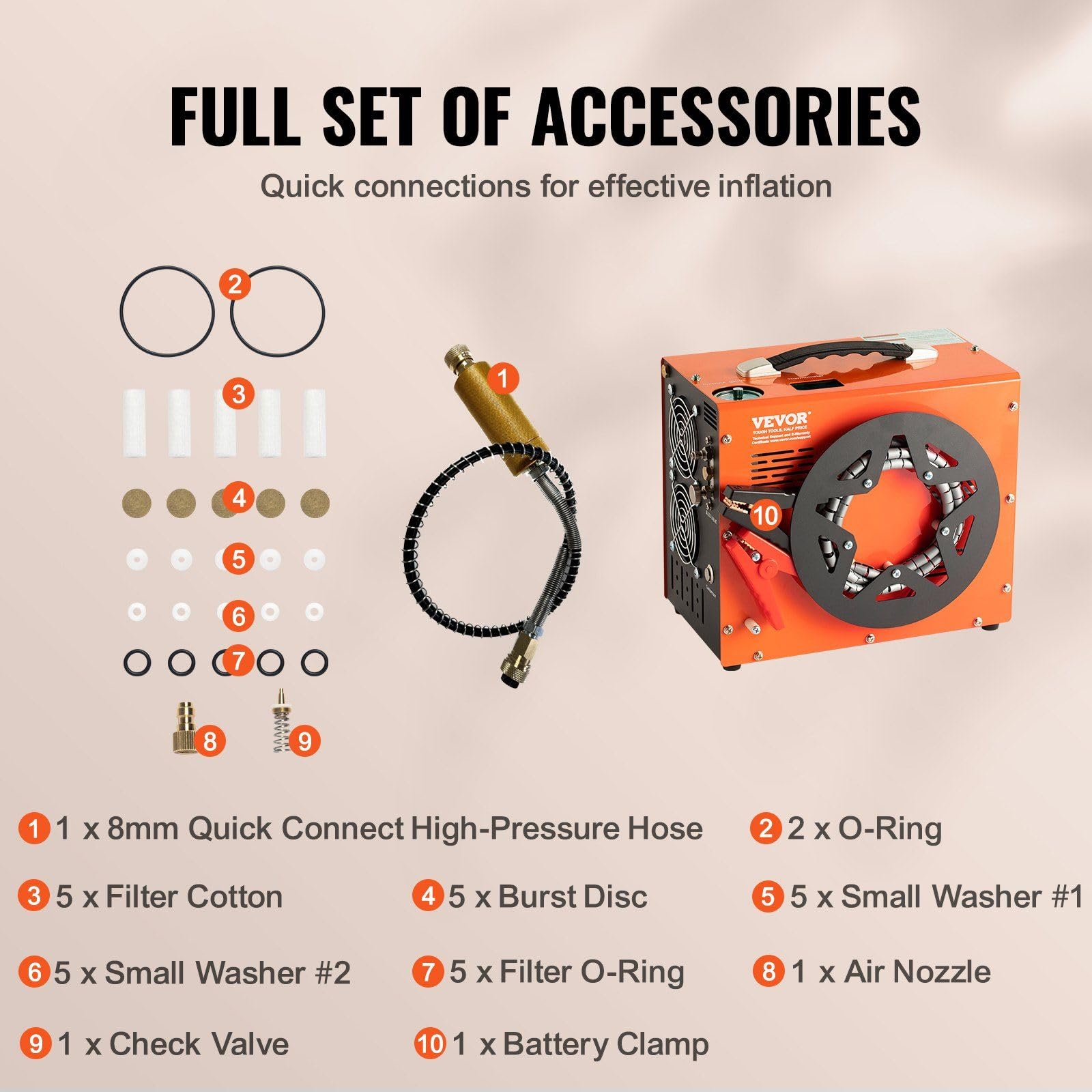 4500PSI Portable PCP Air Compressor - 30Mpa High Pressure Airgun Pump with Auto-Stop & Built-in Power Converter (DC12V/AC120V) | Oil-Free & Water-Free Design for Air Rifles, Paintball Tanks & Scuba Diving | Perfect for Hunting, Sports & Outdoor Adventures