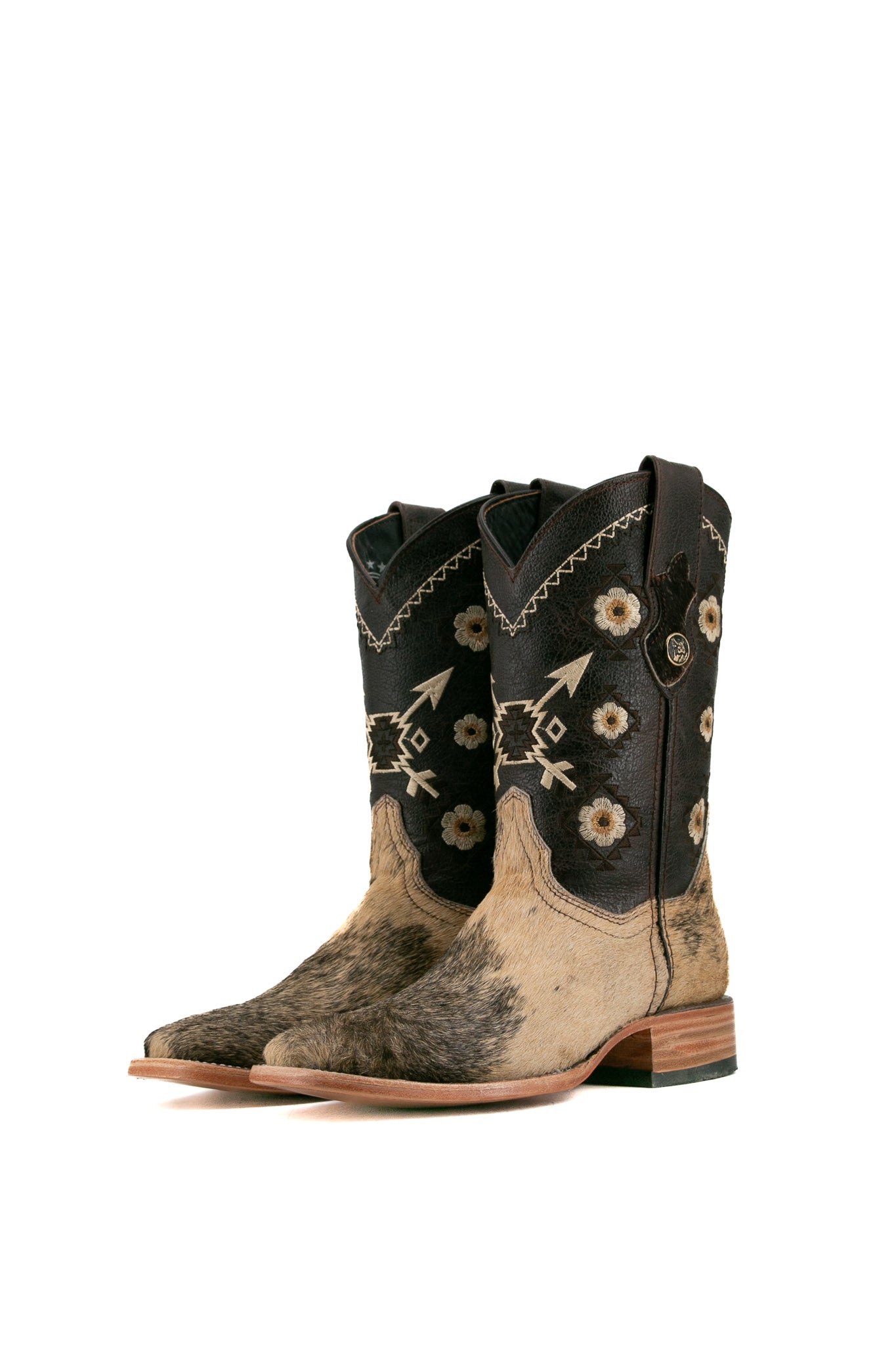 Women's Cowhide Square Toe Cowgirl Boots - Size 7 Western Riding Boots for Country Style & Line Dancing (JF13) - Perfect for Rodeo, Concerts & Night Out
