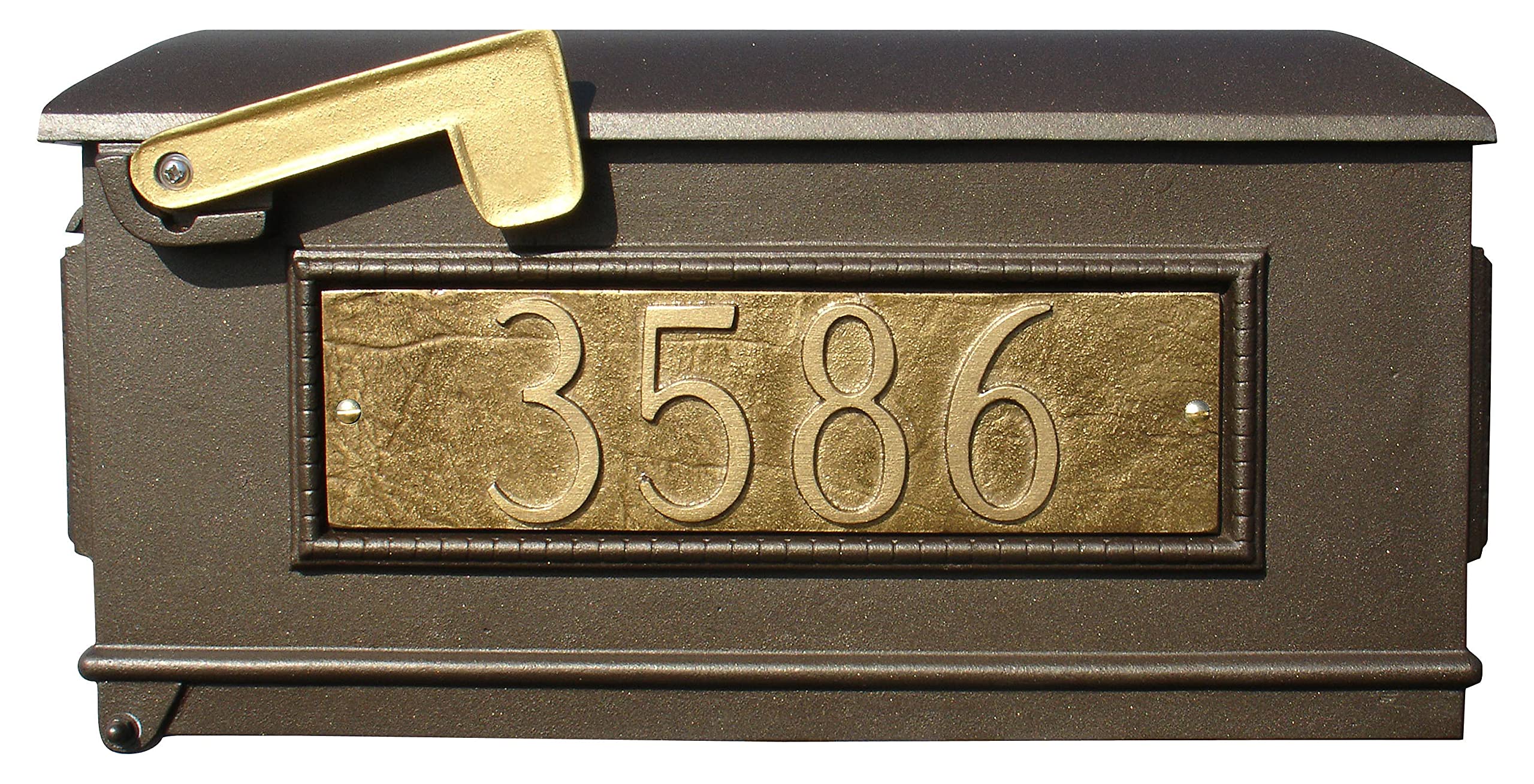 QualArc LM3P-BZ Bronze Lewiston Mailbox with 3 Address Plates - Durable Outdoor Mailbox for Homes, Apartments & Businesses