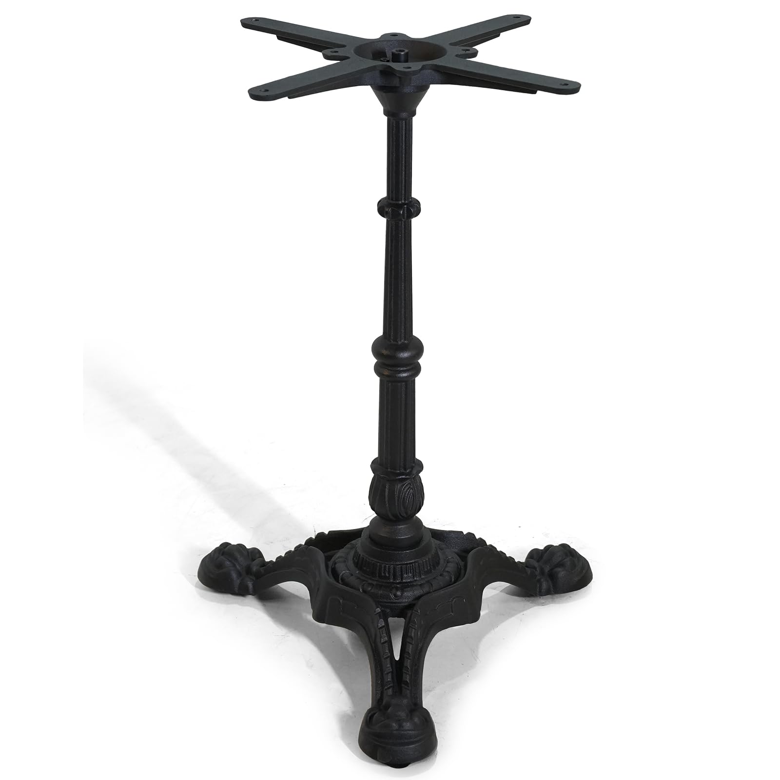 Vintage Industrial Cast Iron Self-Stabilizing Table Base - 30 Inch Height for Dining Tables - Fits Square Tops Up to 30