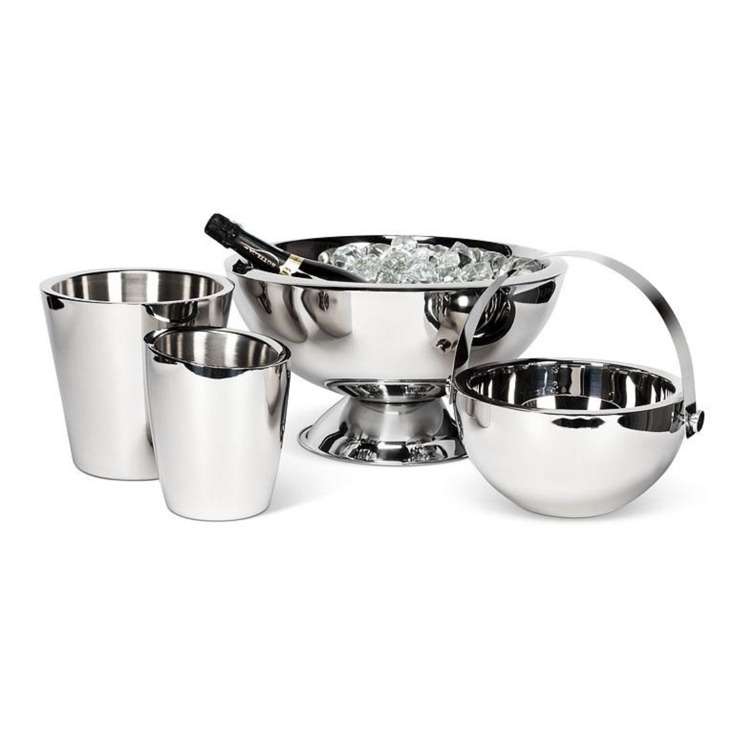 Premium Stainless Steel Ice Bucket with Handle - Perfect for Cocktails, Wine Chilling, and Party Serving - Elegant Bar & Kitchen Accessory