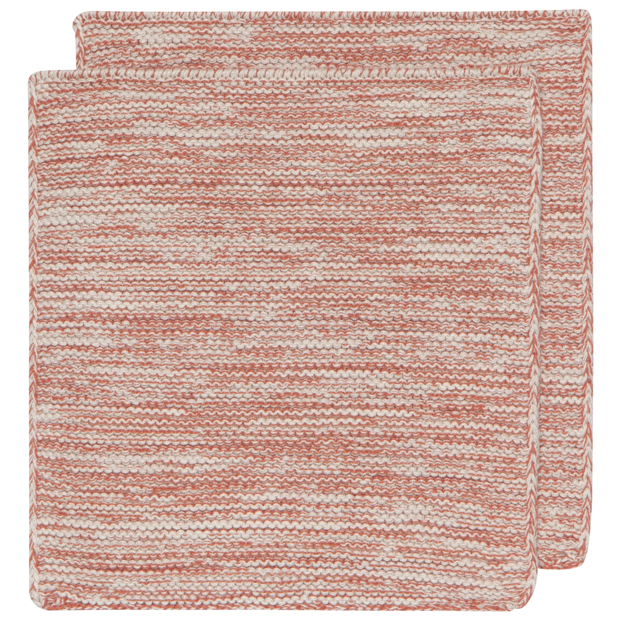 Danica Heirloom Knit Dishcloths Set of 2 - Premium Cotton Kitchen Towels for Washing Dishes & Cleaning - Clay Color - Perfect for Eco-Friendly Kitchen, Dish Drying & Counter Wiping