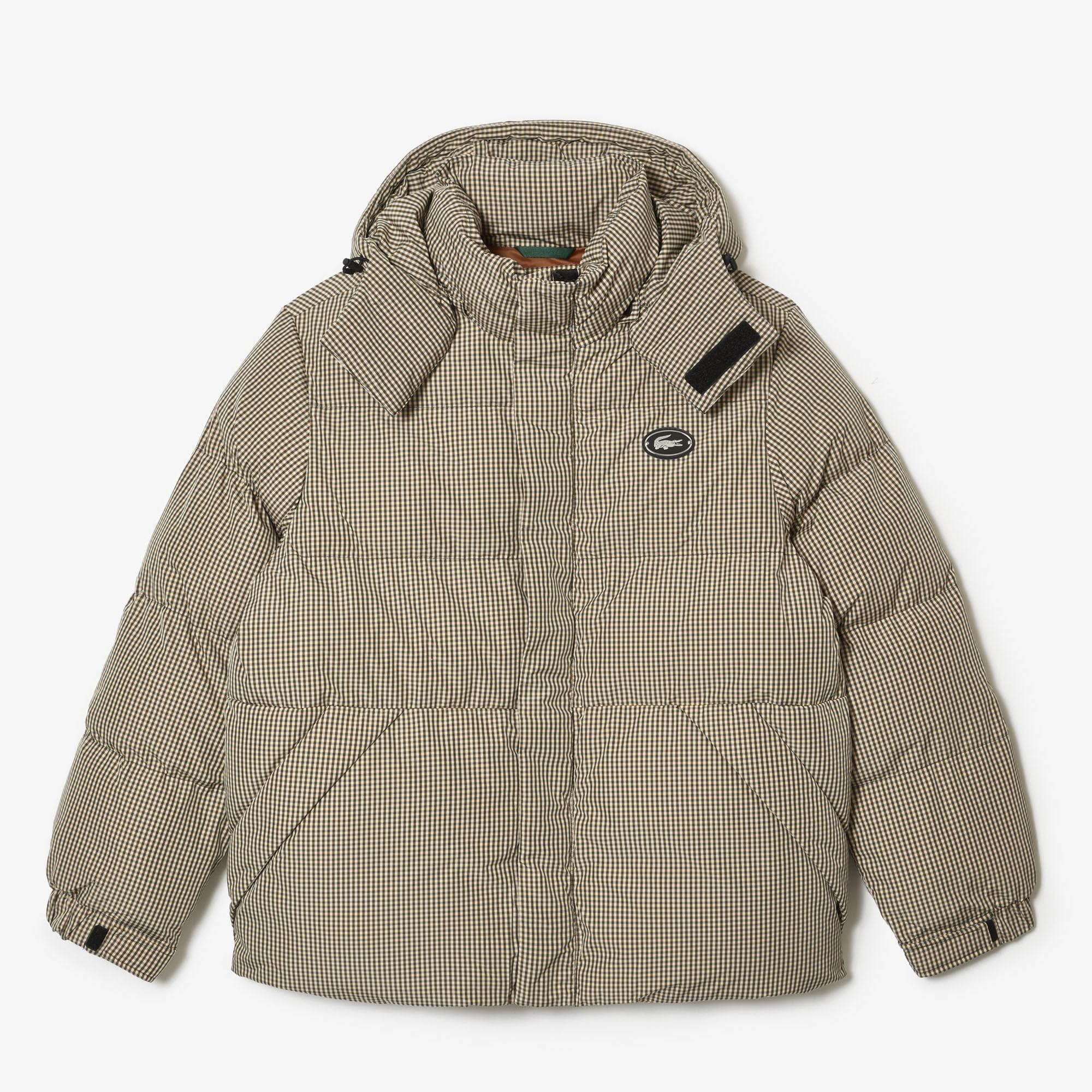 Lacoste Men's Check Print Water-Repellent Twill Padded Jacket | Lightweight Winter Coat for Outdoor Activities & Casual Wear