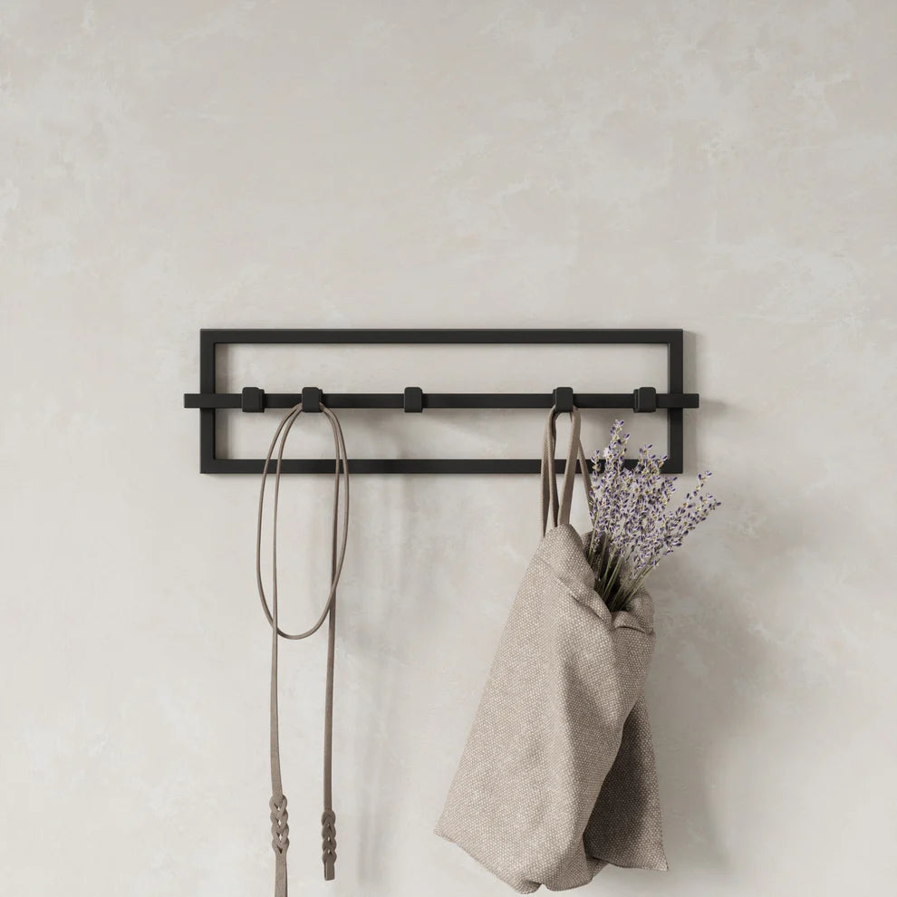 5 Pack Heavy Duty Wall Hooks for Hanging Coats, Hats & Keys - Rustproof Metal Hooks for Home, Office & Garage Organization