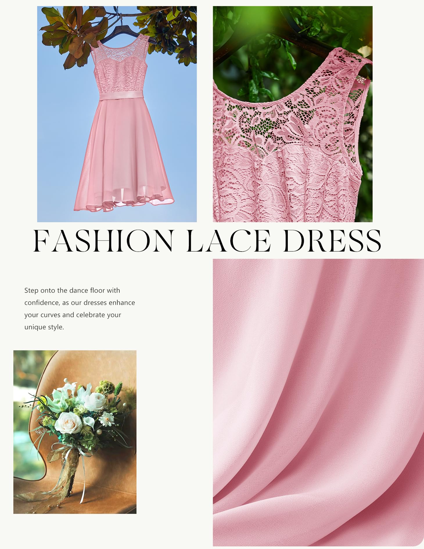 BeryLove Women's Short Prom Dress Lace Formal Gown - Wedding Guest, Cocktail Party, Bridesmaid Dress for Special Occasions | Perfect for Homecoming, Anniversary & Evening Events