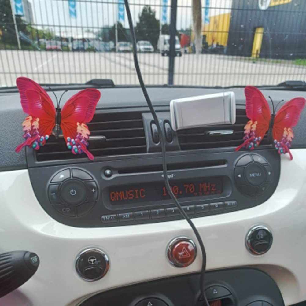 Queenbox Plastic Butterfly Car Perfume Clip - Air Freshener Diffuser for AC Vents & Home Decor, Aromatherapy Vent Clip in Green - Perfect for Cars, Offices & Small Spaces