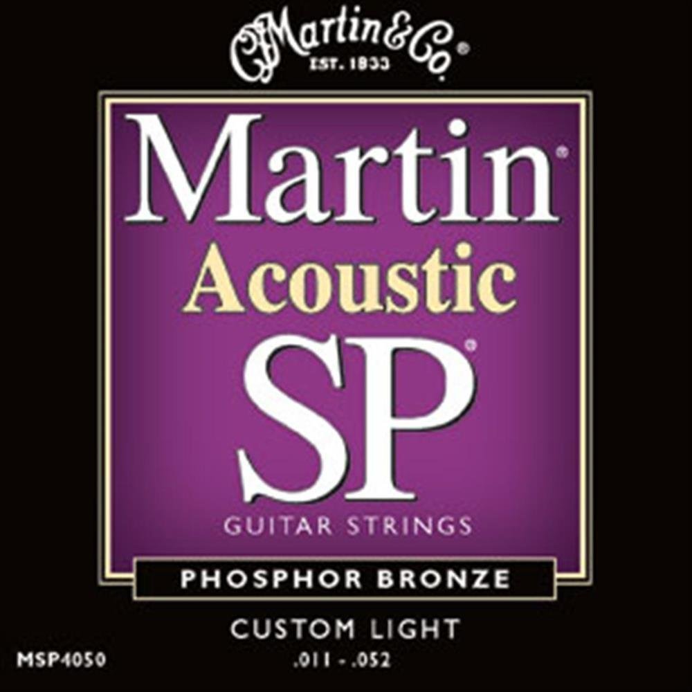 Martin MSP 4050 SP Phosphor Bronze Acoustic Guitar Strings - Light Custom Gauge for Folk, Bluegrass & Fingerstyle Playing - Perfect for Stage Performance & Studio Recording