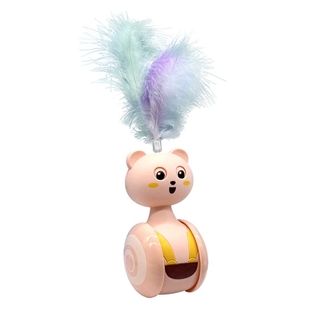 Interactive Cat Teaser Toy with Plume - Portable Tumbler Kitten Plaything for Indoor Fun - Perfect for Playtime, Exercise & Bonding with Your Pet