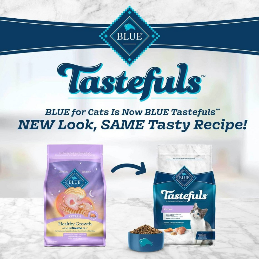 Blue Buffalo Tastefuls Kitten Dry Food - Chicken & Brown Rice Recipe for Healthy Growth | Perfect for Indoor Kittens & Picky Eaters