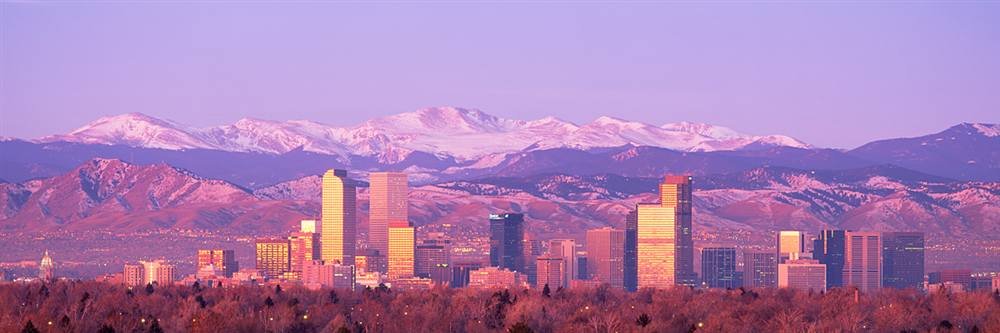 Denver Skyline Peel & Stick Wall Mural - 84x28 Inch Removable Cityscape Wallpaper for Home & Office Decor | Easy DIY Installation, Perfect for Living Rooms, Bedrooms & Workspaces