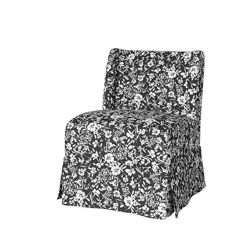 Ellmar Slipper Chair with Washable Slipcover & Solid Wood Legs - Comfortable Accent Chair for Living Room, Bedroom or Office - Perfect Reading Chair & Lounge Seat for Small Spaces