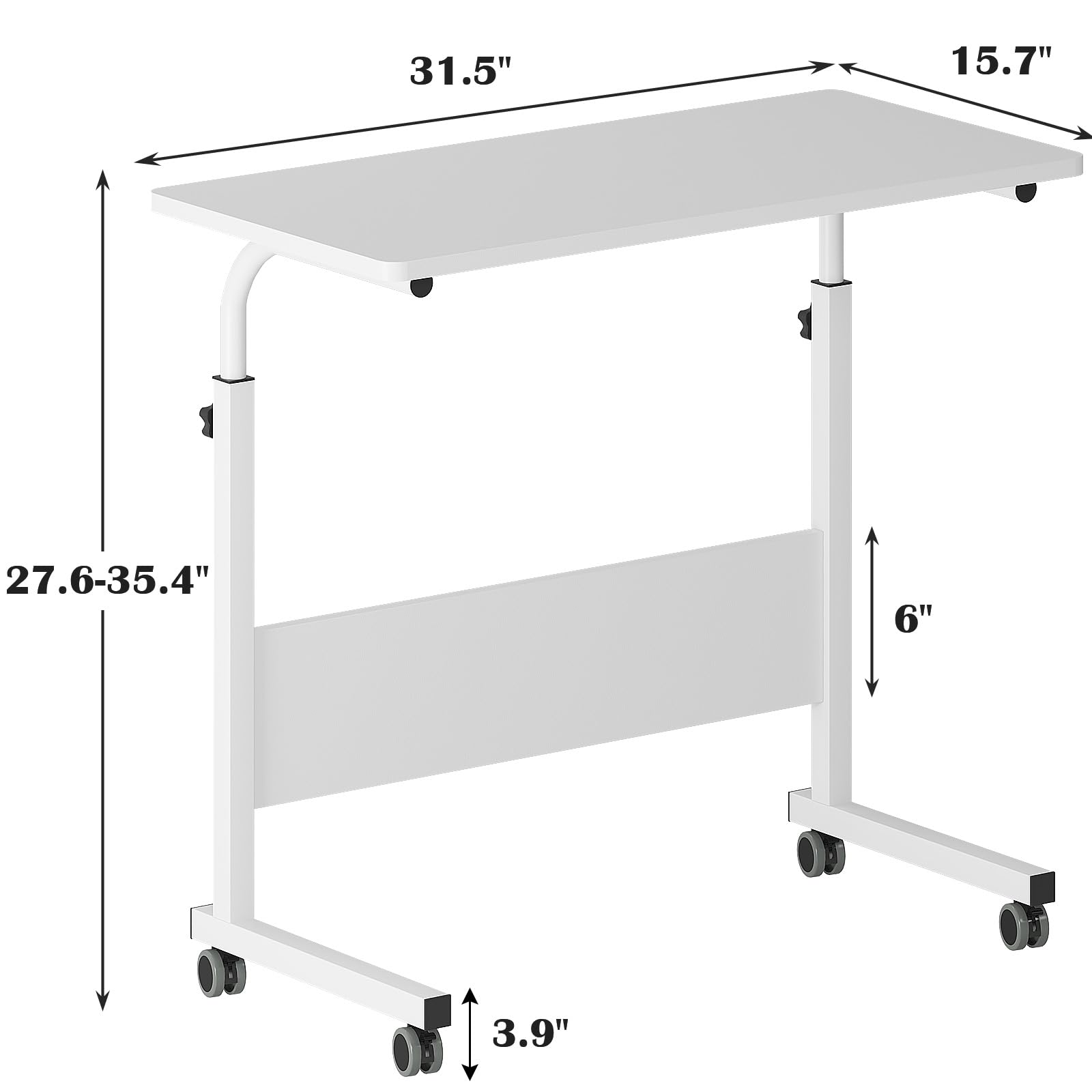 DlandHome Adjustable Rolling Desk - 31.4