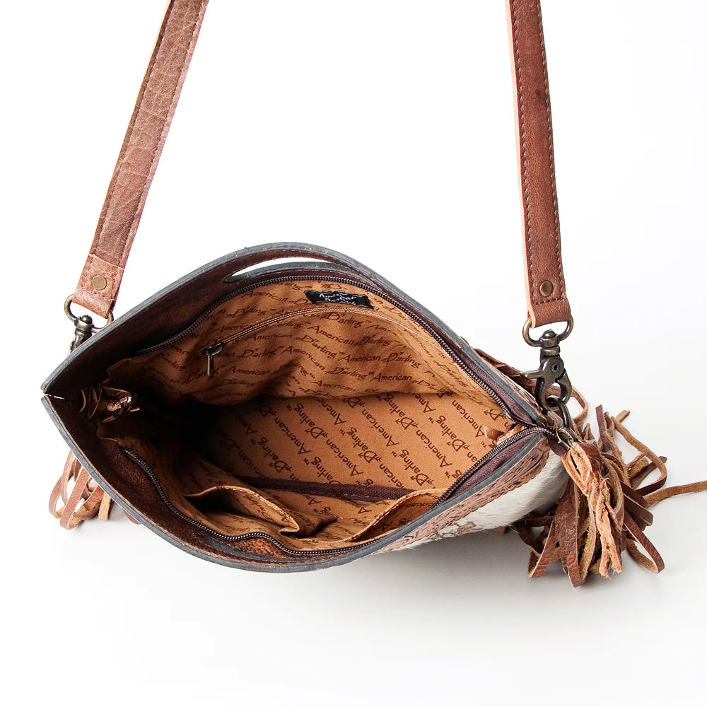 American Darling Team Roper Genuine Cowhide Leather Purse for Women - Western Style Handbag for Rodeo, Country Music Festivals & Everyday Use