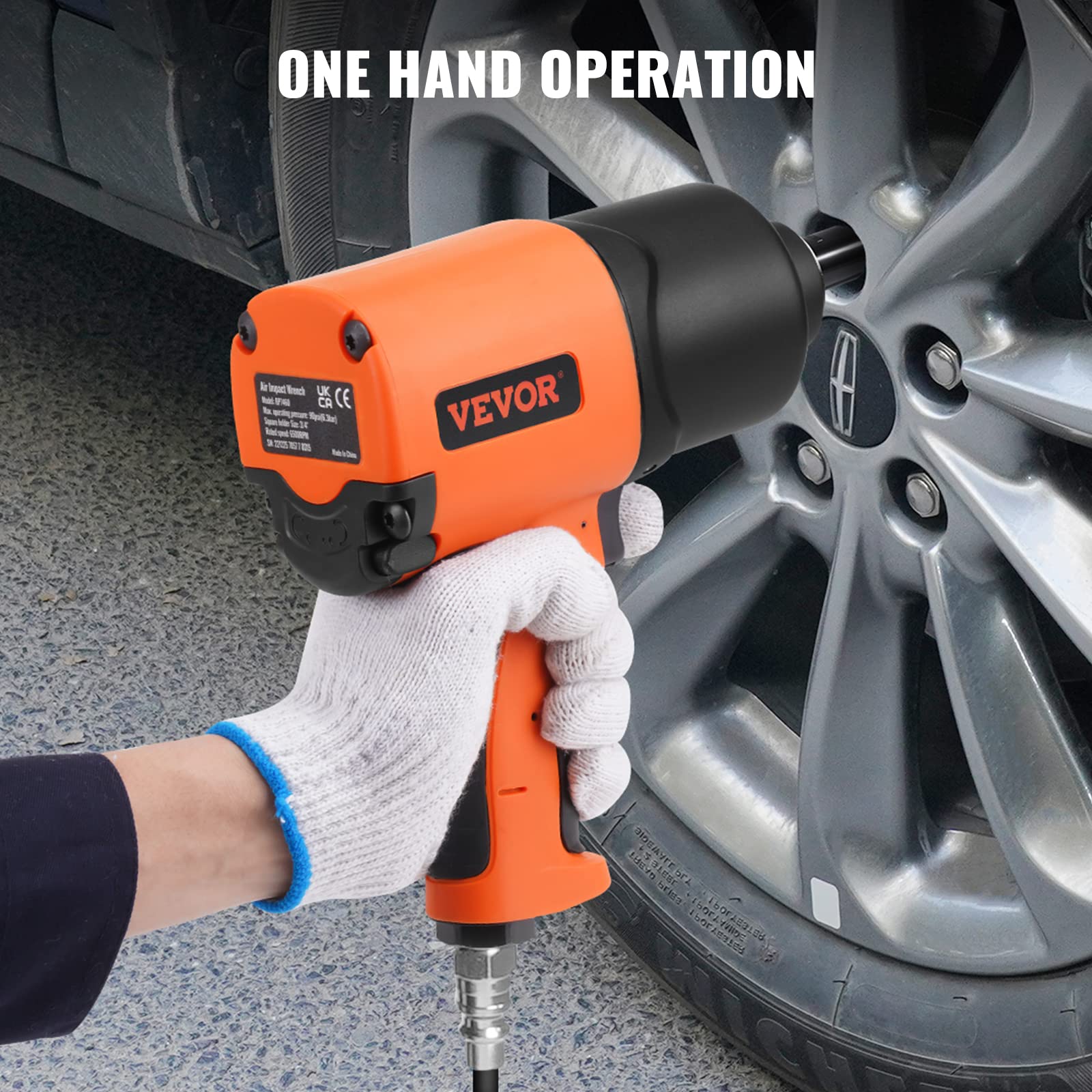 VEVOR 3/4-Inch Drive Air Impact Wrench - 1870ft-lbs Nut-Busting Torque, Heavy Duty Composite Pneumatic Impact Gun for Auto Repair, Tire Changes & Industrial Maintenance (Perfect for Mechanics & DIY Car Enthusiasts)