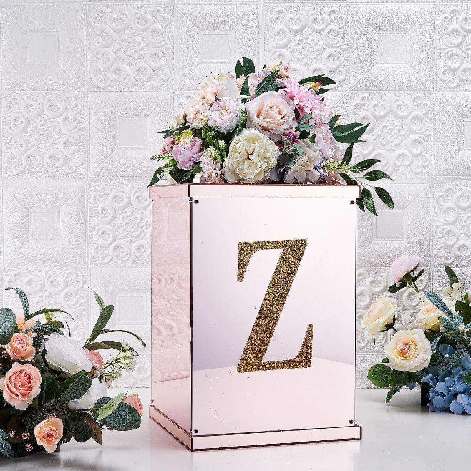 Efavormart 8 Inch Gold Self-Adhesive Rhinestone Letter Z Stickers - DIY Crafts, Scrapbooking, Graduation Cap Decor, Wedding & Birthday Party Supplies - Perfect for Home Decor, Gift Wrapping, and Photo Backdrops