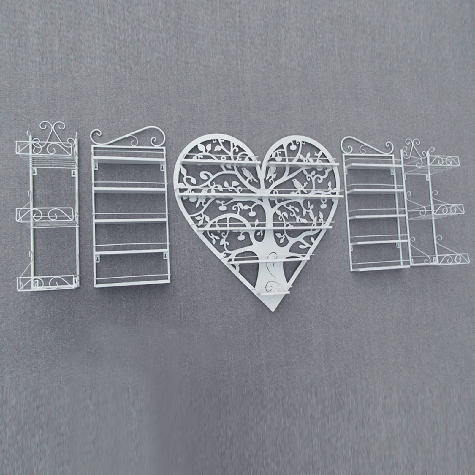 Heart-Shaped 5-Tier Metal Nail Polish Organizer Wall Mount - White/Black/Pink - Reinforced Thickened Nail Polish Rack for Home Salon, Spa & Nail Business - Perfect for Nail Art Display & Polish Storage Organization