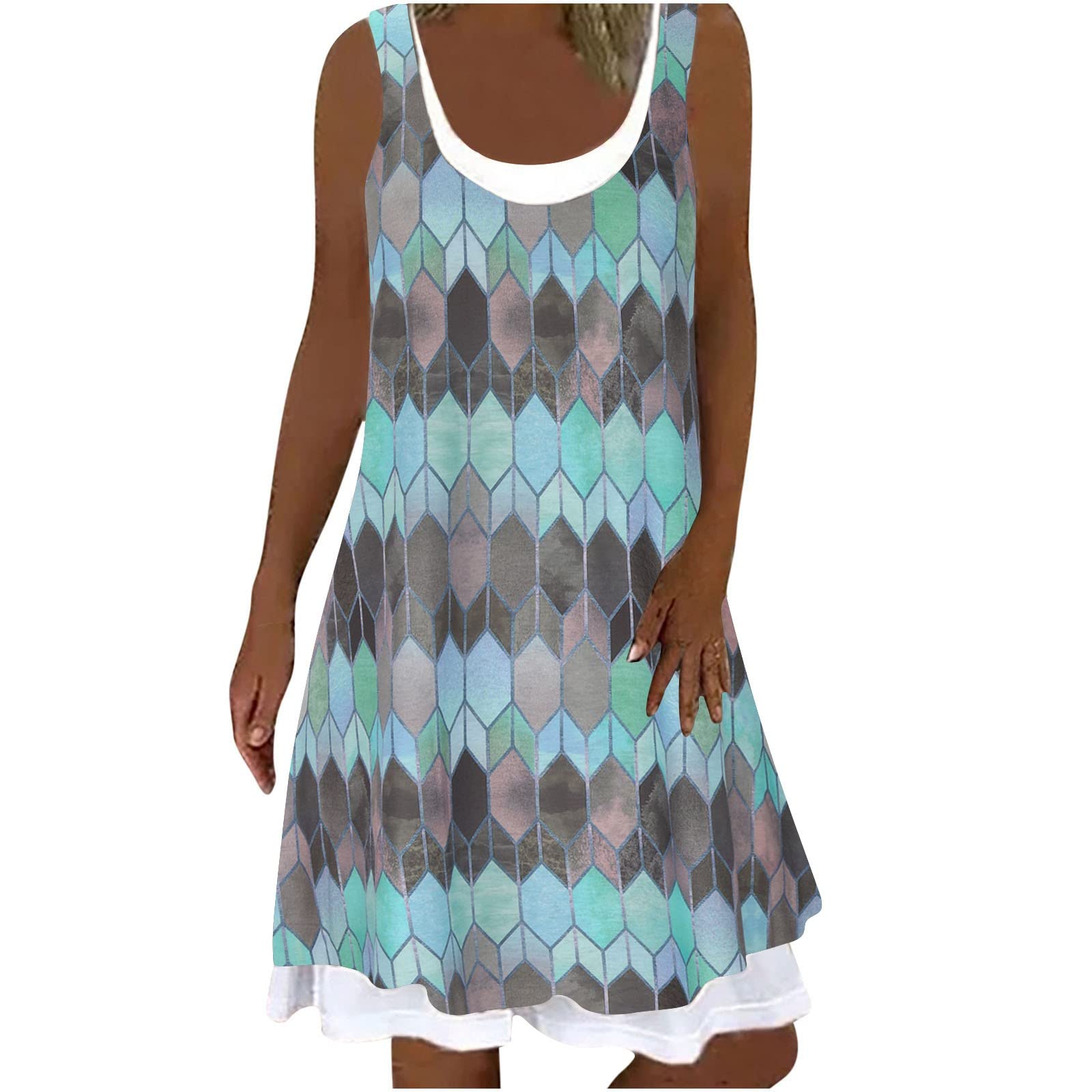 Women's Floral Summer Sundress - Sleeveless Beach Tunic Dress for Casual Wear & Vacation | Perfect for Beach Outings, Picnics, and Summer Parties