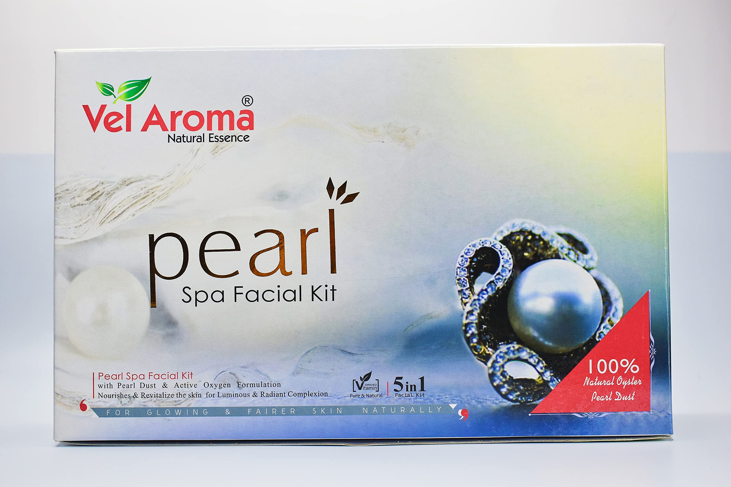 Vel Aroma Pearl Spa Facial Kit - Small & Portable One-Time Use Facial Kit 255g for Travel, Home Spa, and On-the-Go Skincare