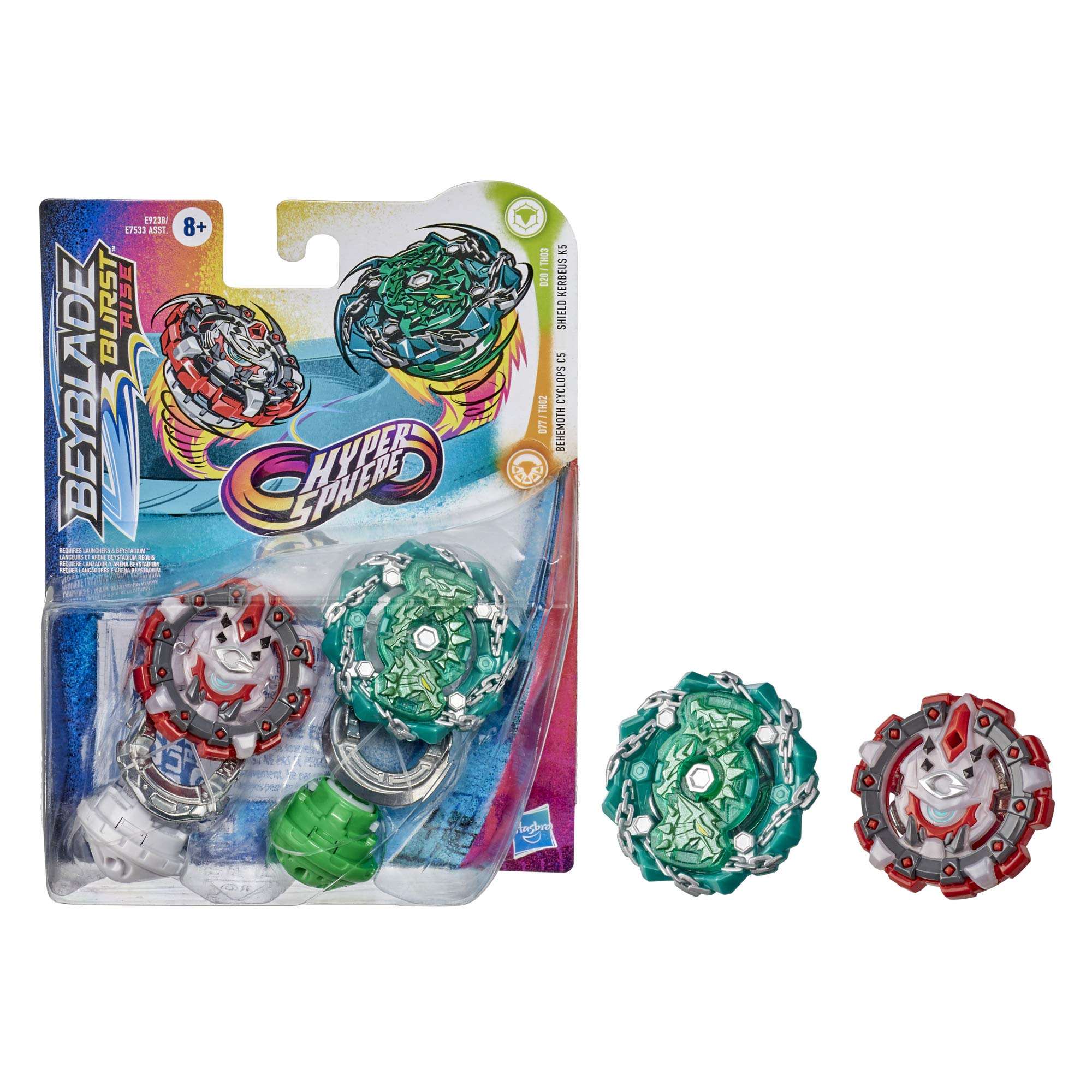 BEYBLADE Burst Rise Hypersphere Dual Pack - Shield Kerbeus K5 & Behemoth Cyclops C5-2 Right-Spin Battling Top Toys for Kids Ages 8+ | Competitive Play, Birthday Gifts, STEM Learning Toys