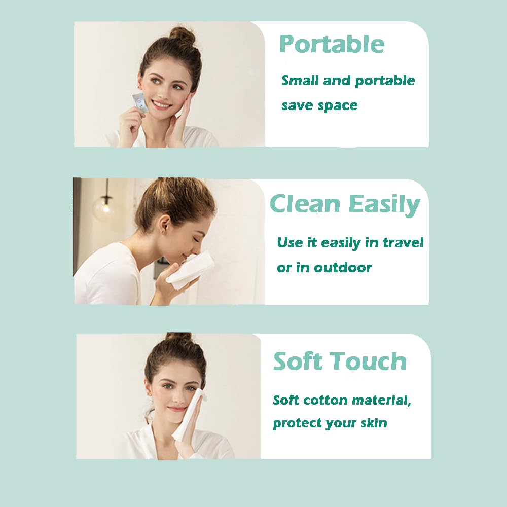 50 Pcs Compressed Towel Tablets - Portable Disposable Coin Tissues for Travel, Camping & Makeup | Soft Compressed Wash Wipes & Face Care Cloth | Perfect for Outdoor Activities, Gym, Emergency Kits & Daily Skincare