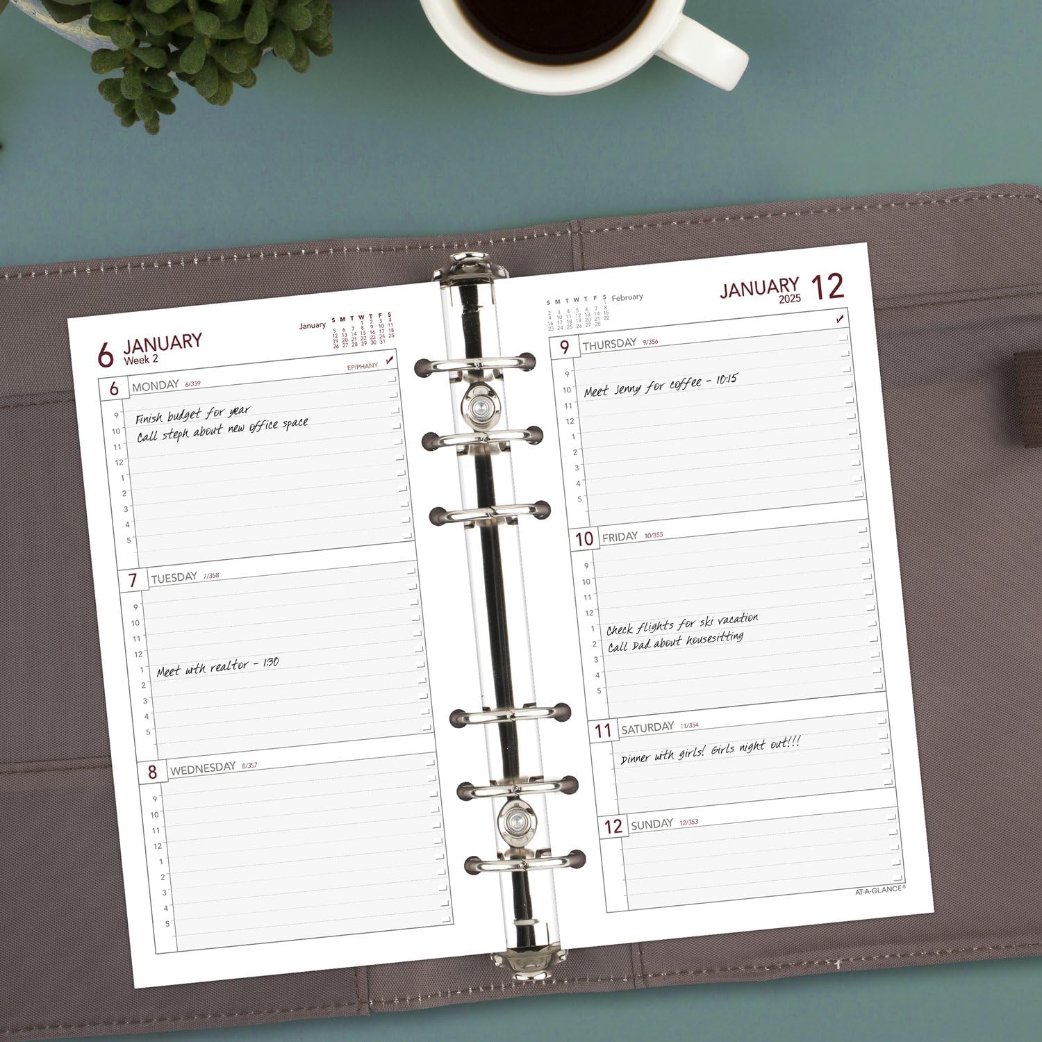 AT-A-GLANCE 2025 Weekly Planner Refill - 3.75