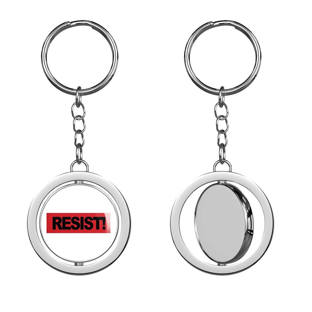 Silver Chrome Spinning Keychain - Double Sided Key Ring for Home & Car Keys