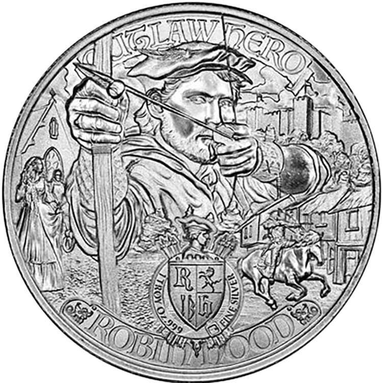 2021 Niue 1 oz Robin Hood Silver Coin - BU (Brilliant Uncirculated) - .999 Fine Silver Dollar - Collectible Legal Tender - Perfect for Coin Collectors & Investment Portfolios