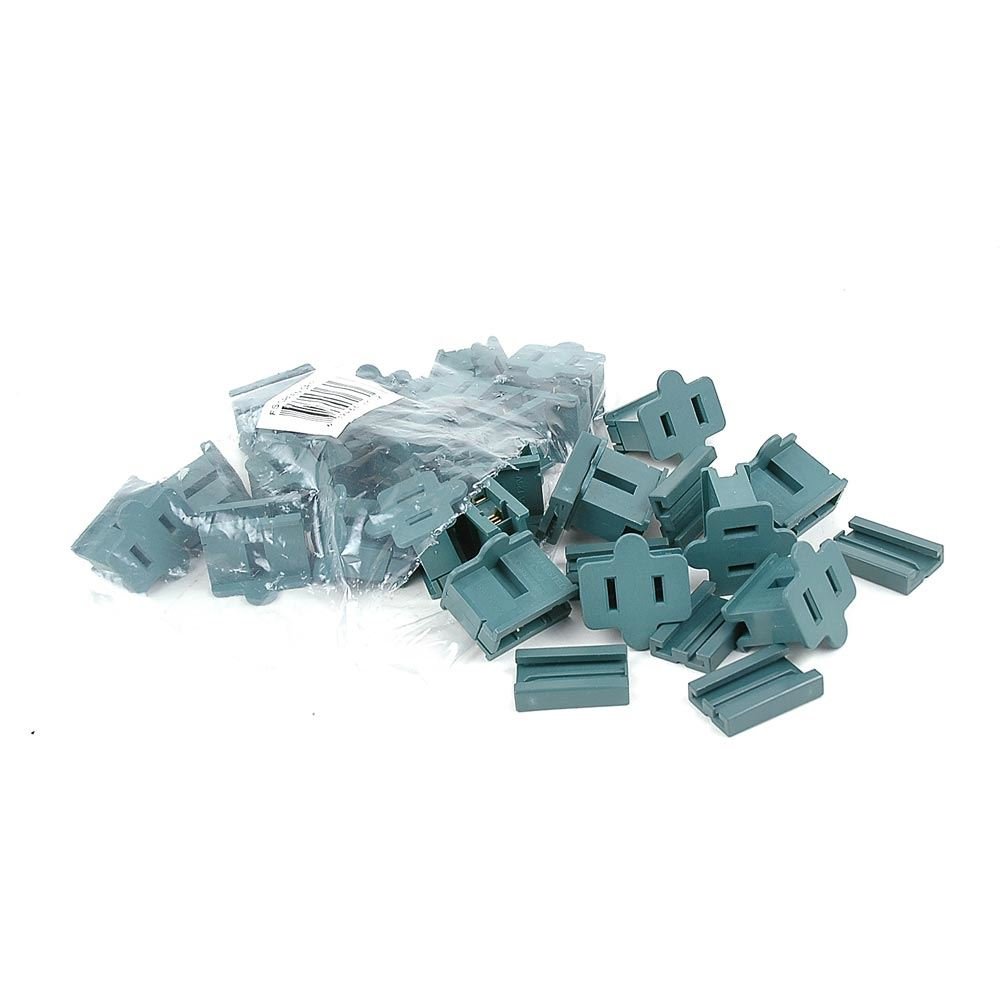 25 Pack SPT1 Female Vampire Plugs - Green Christmas Light Connectors with Slide-On Back, 8 Amp Rating for Indoor & Outdoor Holiday Decorations | Perfect for Christmas Trees, Yard Displays & Home Lighting