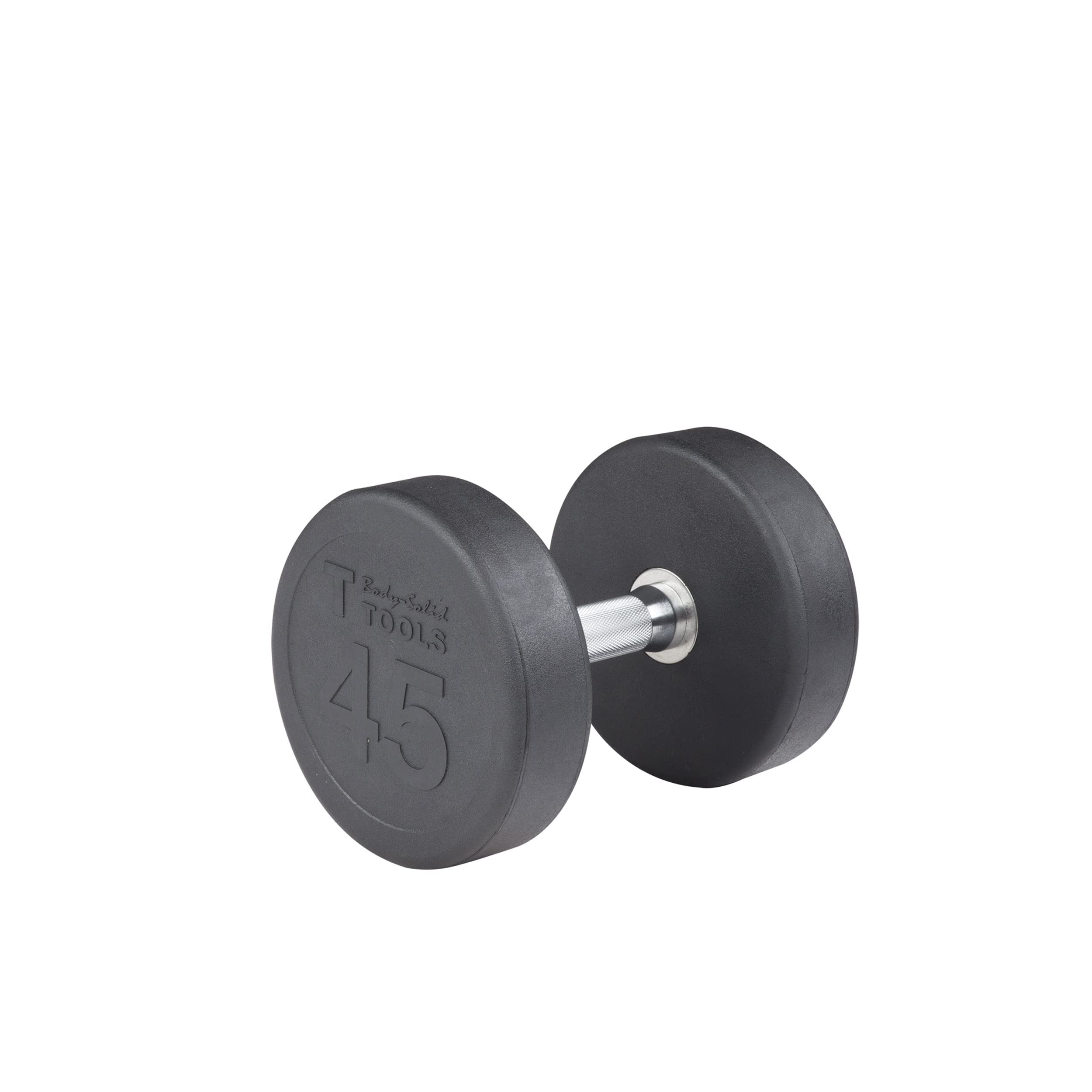 Premium Rubber-Coated Cast Iron Dumbbells with Solid Steel Handles - Body-Solid Commercial & Home Gym Weights for Strength Training, Core Workouts, CrossFit & Functional Fitness - Sold Individually