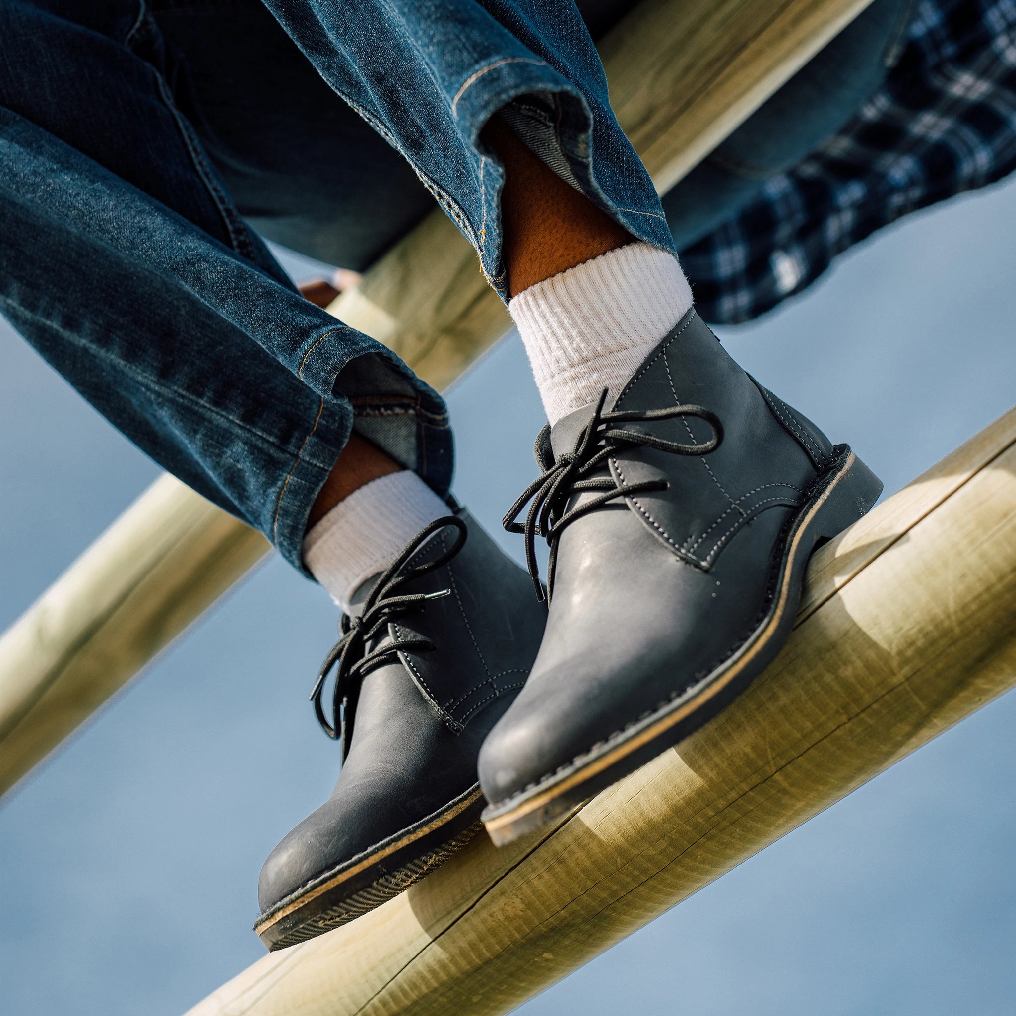 Premium Veldskoen Chukka Boots for Men - Comfortable Leather Shoes with Charcoal Sole | Ideal for Casual Wear, Outdoor Adventures & Travel