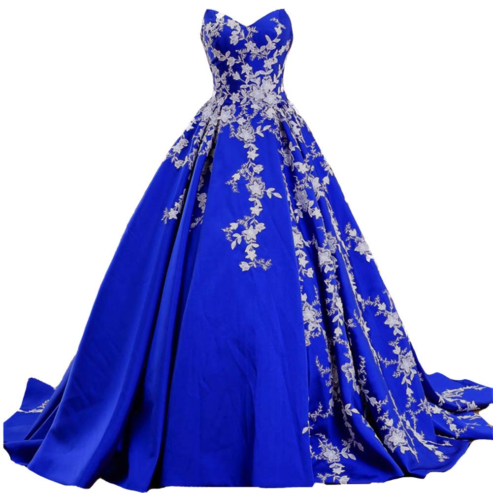 Elegant White Lace Ball Gown Satin V-Neck Formal Prom Evening Dress for Women - Perfect for Gothic Weddings, Homecoming Dances & Special Occasions