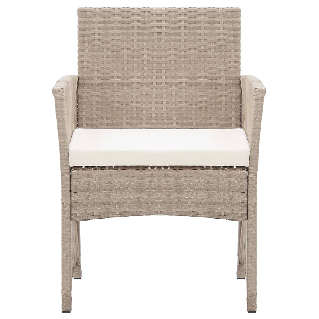 CHARMMA 2-Piece Patio Armchairs with Cushions - Beige Poly Rattan Outdoor Furniture Set for Garden, Poolside & Backyard Relaxation