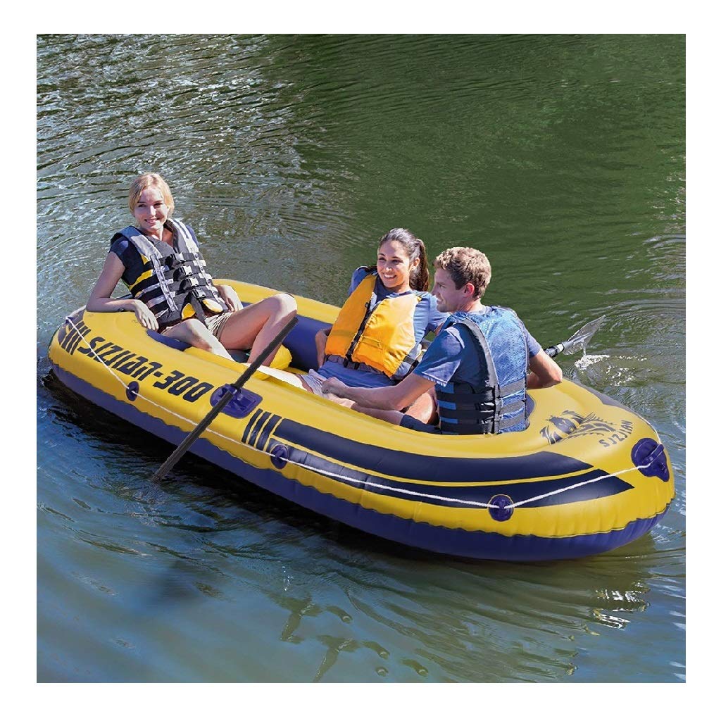 Kaicran 8Ft Inflatable Boat - 3-Person PVC Kayak with Paddles & Air Pump | Lightweight Dinghy for Fishing, Rafting & Water Sports | Perfect for Lakes, Rivers & Coastal Adventures